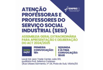 ATENCÃO PROFESSORAS E PROFESSORES DO SERVIÇO SOCIAL INDUSTRIAL (SESI)
